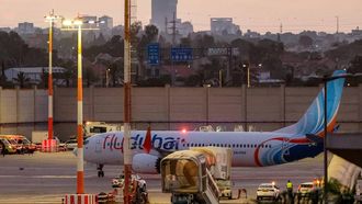 A flydubai Boeing 737 MAX 8 aircraft is pictured on the tarmac after landing at Israel's Ben Gurion Airport in Lod on September 30, 2026. A passenger on a rerouted flydubai flight that was bound for Tel Aviv said one of the pilots tried to crash the plane and kill everyone on board, after both pilots were found to be wounded on landing in Saudi Arabia. In the first comment by an official, Israel's far-right national security minister Itamar Ben Gvir alleged an attempted "terrorist" attack in the incident, in which none of the passengers reported injuries.
Jack GUEZ / AFP