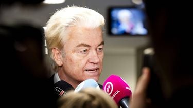DEN HAAG - Geert Wilders (PVV) staat de pers te woord voorafgaand aan de stemmingen in de Tweede Kamer. ANP SEM VAN DER WAL