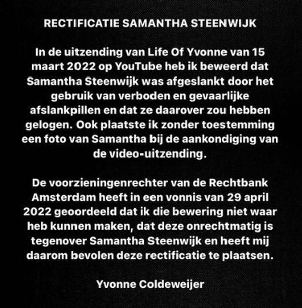 life of Yvonne, Samantha steenwijk, Yvonne coldeweijer