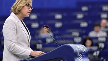 epa12469848 European Commission's Executive Vice-President for Technological Sovereignty, Security and Democracy, Henna Virkkunen speaks during a debate titled 'Delayed justice and rule of law backsliding in Malta, eight years after Daphne Caruana Galizia's assassination', at the European Parliament in Strasbourg, France, 21 October 2025. EP's current plenary session runs from 20 to 23 October 2025.  EPA/RONALD WITTEK