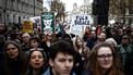 Protesters holding placards gather ahead of speeches after a march against the far right, organised by the Together Alliance, in central London on March 28, 2026. 
Henry NICHOLLS / AFP