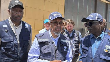 World Health Organization (WHO) Director-General Tedros Adhanom Ghebreyesus arrives in Bunia, in the eastern Democratic Republic of the Congo, on May 30, 2026. The World Health Organization's director general had earlier announced he was coming to Bunia, capital of Ituri province, to 