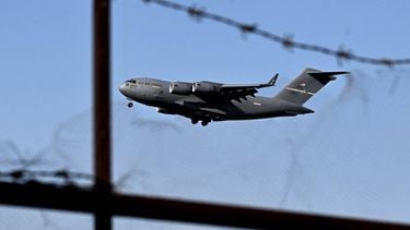 A US Air Force Boeing C-17A Globemaster III aircraft prepares to land at Pakistan's Nur Khan military airbase in Rawalpindi on April 20, 2026. Iran is not currently planning to attend talks with the United States, state media said, after President Donald Trump ordered US negotiators to travel to Pakistan on April 20, just days before a ceasefire in the Middle East expires.
Farooq NAEEM / AFP