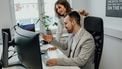 Werk, collega's, werken, kantoor, onderzoek