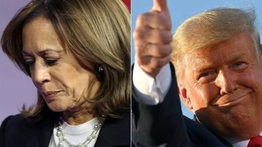 (COMBO) This combination of pictures created on November 05, 2024 shows US Vice President and Democratic presidential candidate Kamala Harris in Aston, Pennsylvania, on October 23, 2024 and US President Donald Trump in Tucson, Arizona on October 19, 2020.
 

CHARLY TRIBALLEAU, MANDEL NGAN / AFP