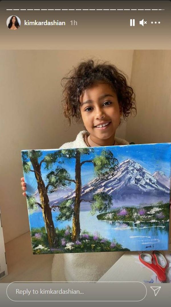 North West en haar schilderij in de Instagram-stories van moeder Kim