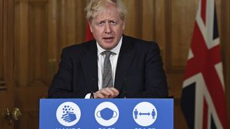 Een foto van de Britse premier, Boris Johnson.