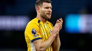 epa12635001 James Milner of Brighton greets their supporters after the English Premier League match between Manchester City FC and Brighton & Hove Albion, in Manchester, Britain, 07 January 2026.  EPA/ADAM VAUGHAN EDITORIAL USE ONLY. No use with unauthorized audio, video, data, fixture lists, club/league logos, 'live' services or NFTs. Online in-match use limited to 120 images, no video emulation. No use in betting, games or single club/league/player publications.