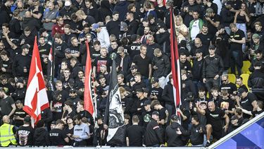 LEEUWARDEN - Het uitvak met Feyenoord supporters tijdens de Nederlandse Eredivisie wedstrijd tussen SC Cambuur en Feyenoord in het Kooi Stadion op 23 augustus 2026 in Leeuwarden, Nederland. OLAF KRAAK / ANP