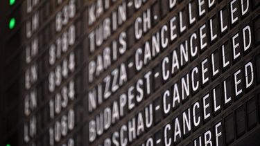 Cancelled flights are displayed on a board at the airport in Frankfurt am Main, western Germany, on January 17, 2024, as severe winter weather warnings prompted the cancellation of hundreds of flights. A Frankfurt airport spokeswoman said 570 of 1,047 flights had been axed from the schedule as Germany's business capital prepares for dramatic weather conditions.
Kirill KUDRYAVTSEV / AFP