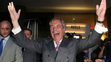 De initiatiefnemers zien Nigel Farage liever niet nog een keer juichen / ANP. 