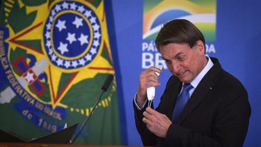 Een foto van de Braziliaanse president Bolsonaro