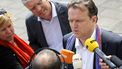 Advocaat Richard Korver, raadsman van een aantal bij de zaak betrokken ouders, staat de pers te woord na de uitspraak van de rechter in de Amsterdamse zedenzaak. Foto: ANP | Bas Czerwinski