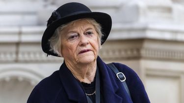 epa09599017 Former MP Ann Widdecombe arrives for the funeral service of Sir David Amess MP at Westminster Cathedral in London, Britain, 23 November 2021. Sir David Amess MP was stabbed to death at his local constituency surgery in Southend West on 15 October.  EPA/VICKIE FLORES