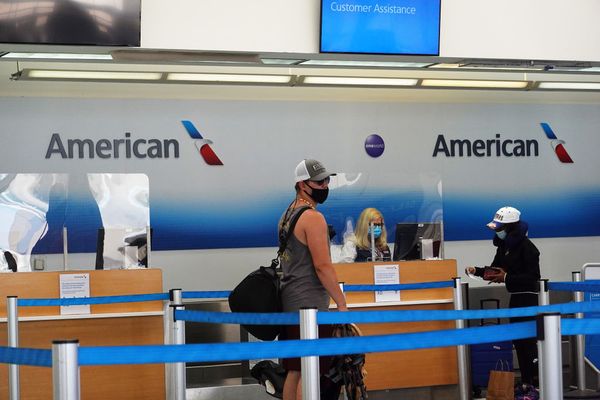 Een foto van passagiers van American Airlines