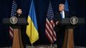 US President Donald Trump and Ukranian President Volodymyr Zelensky hold a press conference following talks at Trump's Mar-a-Lago residence in Palm Beach, Florida, on December 28, 2025. 
Jim WATSON / AFP