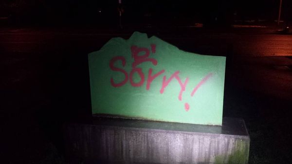 Vandalen hebben spijt en spuiten 'sorry'-graffiti