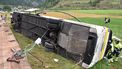 This handout photograph released on September 11, 2026 by the Swiss Police of Canton Graubunden shows the wreckage of a bus with Dutch passengers after an accident in between the village of Susch and Zernez, eastern Switzerland, on September 10, 2026. Five people were killed and three others seriously injured on September 10, 2026 in an accident involving a bus carrying 45 Dutch tourists in eastern Switzerland, local police reported on September 11, 2026.
Handout / KANTONPOLIZEI GRAUBUNDEN / AFP