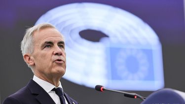 epa13245418 Canada's Prime Minister Mark Carney speaks to the members of the Parliament at the European Parliament in Strasbourg, France, 17 September 2026. The current plenary session runs from 14 until 17 September 2026.  EPA/RONALD WITTEK