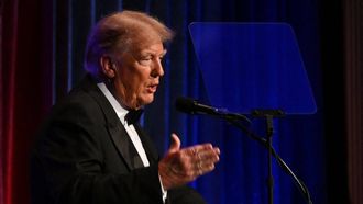 Former US President and presidential hopeful Donald Trump speaks at the New York Young Republican Club's 111th annual gala in New York on December 9, 2023.  
ANGELA WEISS / AFP