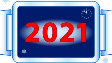 Een illustratie van het getal van het nieuwe jaar 2021