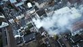 UTRECHT - Een dronefoto van de Visscherssteeg waar een grote brand is uitgebroken bij een woning. Voor de brand zijn meerdere explosies gehoord. ANP JEROEN JUMELET