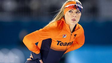 MILAAN - Jutta Leerdam tijdens de 500 meter bij het langebaanschaatsen in het Milano Speed Skating Stadium op de Olympische Winterspelen van Milaan. SEM VAN DER WAL / ANP