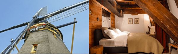 Windmill close to Amsterdam, 3 bedrooms, bathroom, kitchen, living room, view. Bron: Vrbo via Holidu.