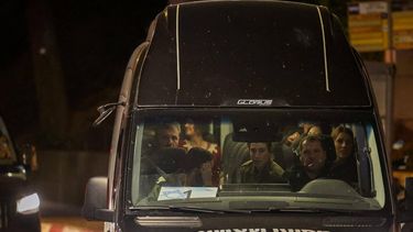 2023-11-26 02:33:16 A convoy carrying Isareli hostages released by Hamas from the Gaza Strip arrives at the Sheba Medical Center in Ramat Gan, on November 26, 2023. Hamas on November 25, released a second group of Israeli and foreign civilians it had been holding hostage in the Gaza Strip in exchange for Palestinian prisoners, after an hours-long unexpected delay set nerves on edge. Israeli authorities said 13 Israelis and four Thai citizens had returned to Israel.

JACK GUEZ / AFP