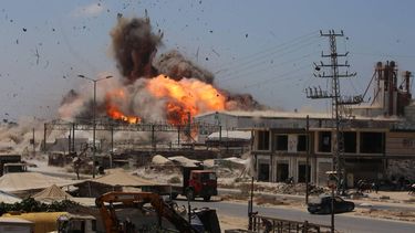 Smoke and a fire ball rise during an Israeli strike, carried out after the military warned Palestinian residents to evacuate the area of Maghazi, in the central Gaza Strip, on August 23, 2026. The health ministry in Gaza said on August 23, that the overall death toll since the war broke out on October 7, 2023 now stands at: 73,420, adding that 1,286 Palestinians have been killed since the ceasefire came into effect on October 10.

Eyad Baba / AFP