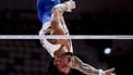 epa12464526 Bart Deurloo of Netherlands performs in the Men's Horizontal Bar at the FIG Artistic Gymnastics World Championships 2025 in Jakarta, Indonesia, 19 October 2025.  EPA/MAST IRHAM
