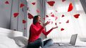 Een foto van hartjes en een digitale Valentijnsdag