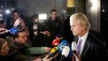 DEN HAAG - Geert Wilders (PVV) staat de pers te woord na crisisoverleg op het Catshuis na afloop van een ministerraad. Staatssecretaris Nora Achahbar (Toeslagen, NSC) is uit het kabinet gestapt uit onvrede over uitspraken van kabinetsleden over mensen met een migratieachtergrond. ANP SEM VAN DER WAL