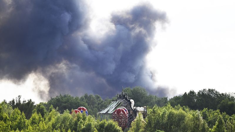 Hoofdpodium Belgisch festival Tomorrowland in brand