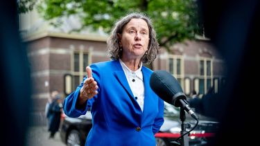 DEN HAAG - Marjolein Faber, minister van Asiel en Migratie, staat de pers te woord op het Binnenhof voorafgaand aan de wekelijkse en tevens laatste ministerraad voor de zomervakantie. ANP LINA SELG