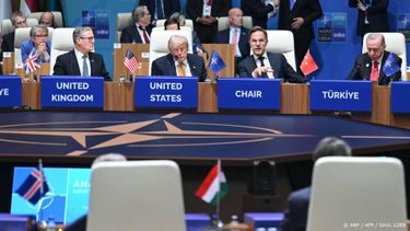 (From L) Britain's Prime Minister Keir Starmer, US President Donald Trump, NATO Secretary General Mark Rutte and Turkey's President Recep Tayyip Erdogan attend the NATO Summit at Bestepe Presidential Compound in Ankara, Turkey, July 8, 2026. The summit comes at a fraught time for the 77-year-old transatlantic alliance, with the US President demanding members make good on a pledge to ramp up defence spending as Washington takes a step back from Europe.
SAUL LOEB / AFP