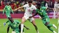 epa12659630 Sadio Mane (L) and Lamine Camara (R) of Senegal in action against Neil Yoni El Aynaoui (C) of Morocco during the CAF Africa Cup of Nations 2025 final match between Senegal and Morocco in Rabat, Morocco, 18 January 2026.  EPA/JALAL MORCHIDI