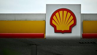 The Shell logo is pictured above a Shell petrol station in Wrotham Heath, south east England  on May 7, 2026. British energy giant Shell announced on May 7, 2026 a 19-percent increase in net profits for the first quarter as the Middle East war sent oil and gas prices soaring in volatile trading.
Ben STANSALL / AFP