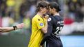 SITTARD - (l-r) Jasper Dahlhaus of Fortuna Sittard en Anis Hadj Moussa of Feyenoord tijdens de Nederlandse Eredivisie wedstrijd tussen Fortuna Sittard en Feyenoord in het Fortuna Sittard stadion op 3 mei 2026 in Sittard, Nederland. TOBIAS KLEUVER / ANP