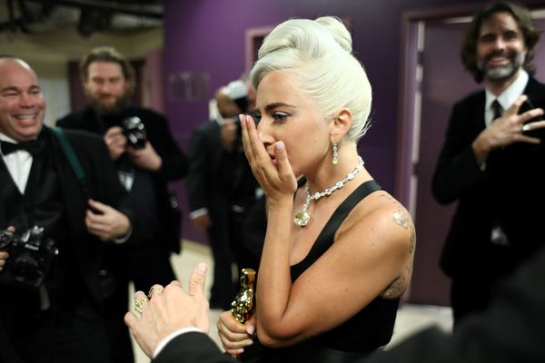Lady Gaga met de ketting. Foto: ANP
