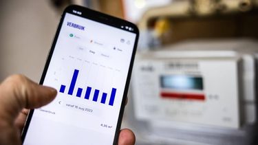 ILLUSTRATIEF - Een overzicht van energieverbruik bij een slimme gasmeter in de meterkast. Het gasverbruik door huishoudens neemt nog steeds af, mede door het warmere weer en door de hoge gasprijzen. ANP ROB ENGELAAR