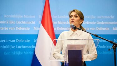 DEN HAAG - Minister van Defensie Dilan Yeşilgöz heeft een ontmoeting met haar Oekraïense collega Mychajlo Fedorov. Nederland trekt 500 miljoen euro uit voor een nieuw militair steunpakket aan Oekraïne. PHIL NIJHUIS / ANP