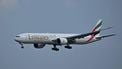 An Emirates plane prepares for landing at the Beijing Capital International airport in Beijing on September 6, 2024. 
ADEK BERRY / AFP