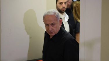 2023-10-28 20:40:36 Israeli Prime Minister Benjamin Netanyahu attends a press conference in the Kirya military base in Tel Aviv on October 28, 2023 amid ongoing battles between Israel and the Palestinian group Hamas. Netanyahu said on October 28 that fighting inside the Gaza Strip would be 