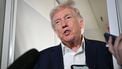 US President Donald Trump speaks to reporters while in flight on Air Force One, en route fo Palm Beach International Airport in West Palm Beach, Florida, on April 11, 2025. 
MANDEL NGAN / AFP