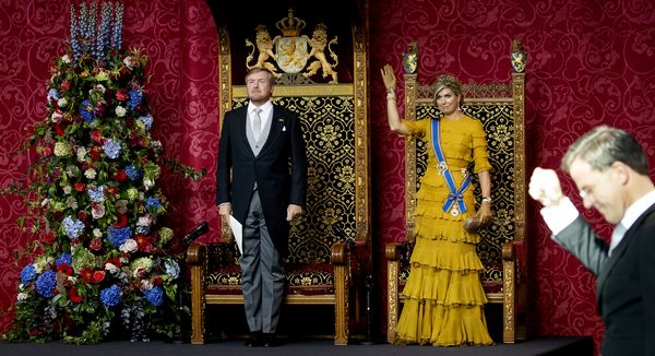 Een foto van Willem-Alexander en Máxima tijdens de Troonrede